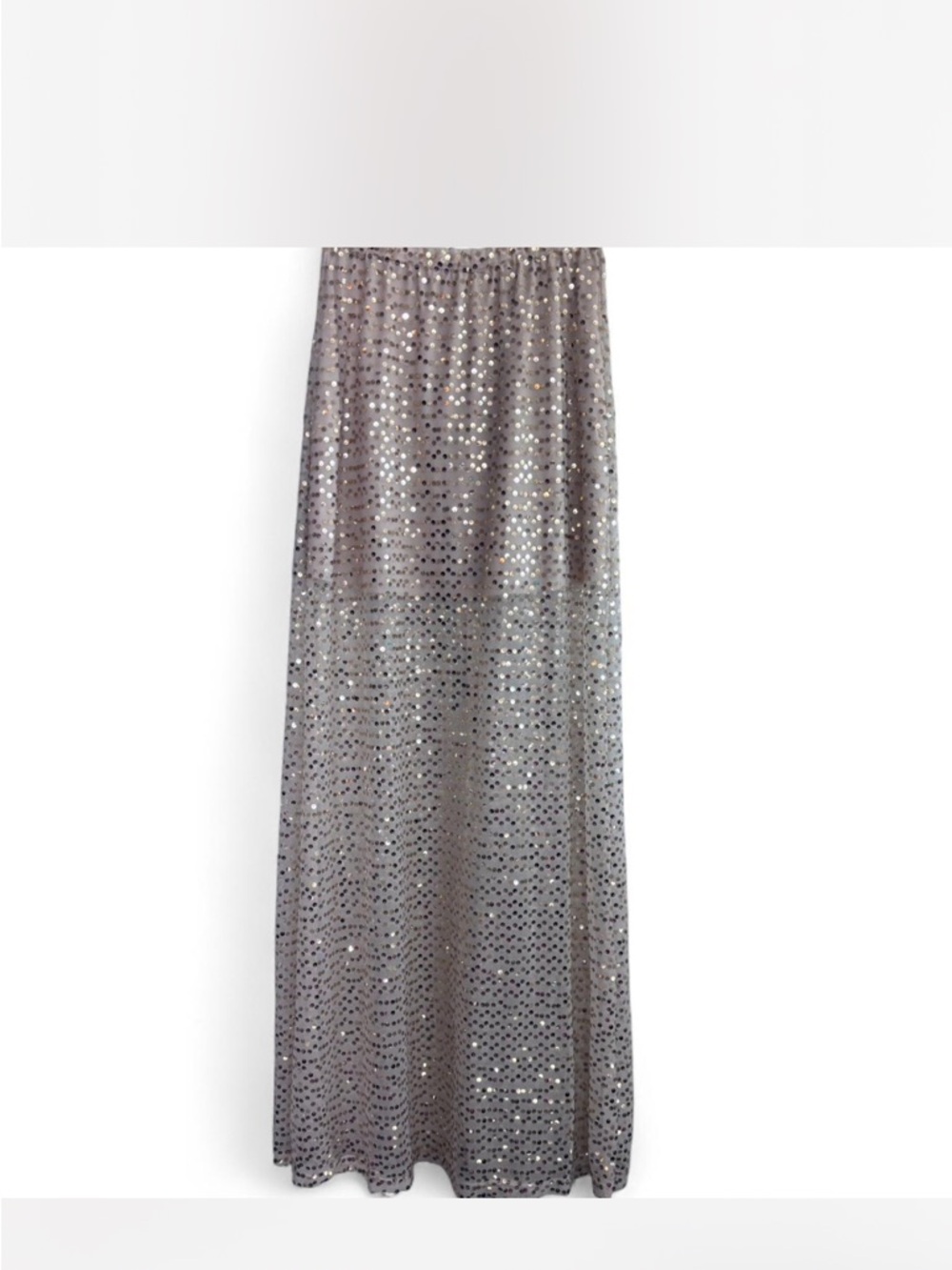 Silver Sequin Maxi Skirt